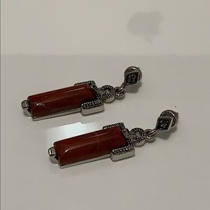 Stone drop down dangle earrings